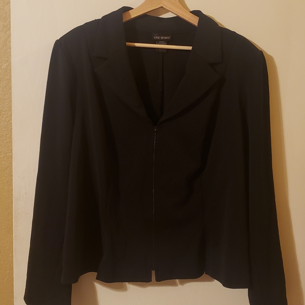 Lane Bryant Black Zippered Blazer